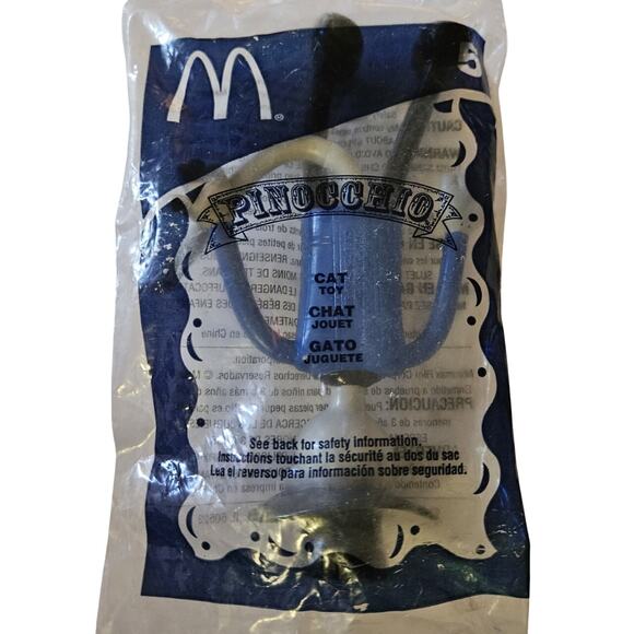 2002 Pinocchio McDonalds Happy Meal Toy Cat 5 New in Package - Picture 1 of 2